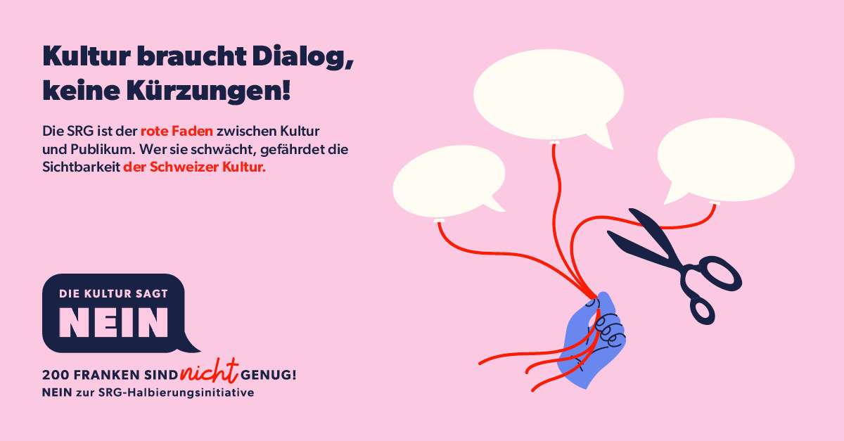 Kultur braucht Dialog, keine Kürzungen - Am 8. März 2026: Nein zur SRG-Halbierungsinitiative